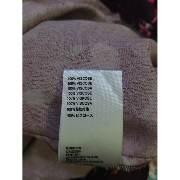 Anthro Seen Worn Kept Brown Floral Velour Long Sleeve Flowy Top Sz M - Picture 7 of 7